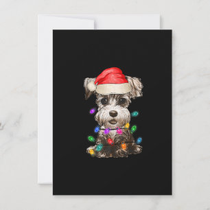 Miniature Schnauzer Santa Christmas Tree Lights Xm Invitation