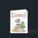 Miniature Schnauzer Santa Hat Christmas Holiday Card<br><div class="desc">Miniature Schnauzer Santa Hat Christmas</div>