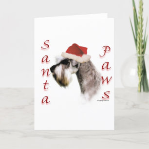 Miniature Schnauzer Santa Paws Holiday Card