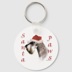 Miniature Schnauzer Santa Paws Key Ring