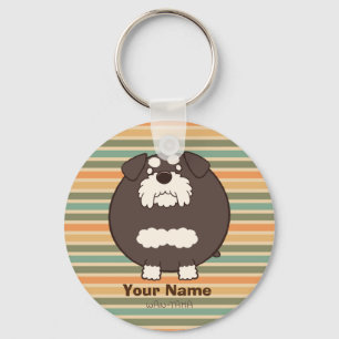 Miniature Schnauzer "Shinatama (Black)" -Retro- Key Ring