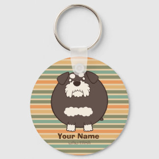 Miniature Schnauzer "Shinatama (Black)" -Retro- Key Ring