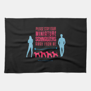Miniature Schnauzer Social Distancing GuideT-Shirt Tea Towel
