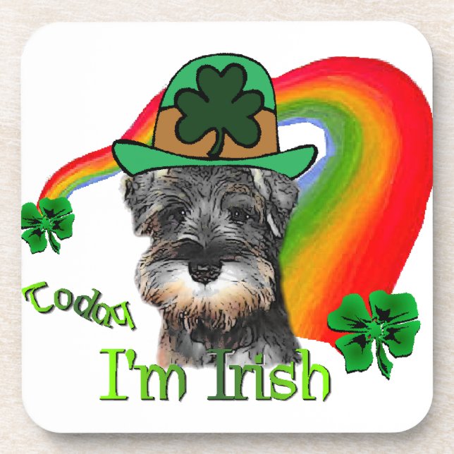 Miniature Schnauzer St Patricks Coaster (Front)
