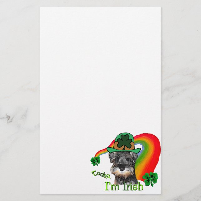 Miniature Schnauzer St Patricks Stationery (Front)
