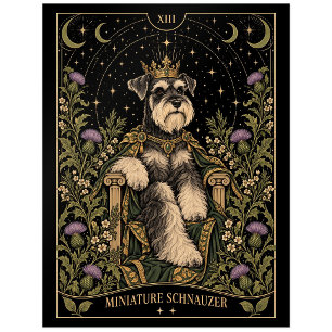 Miniature Schnauzer, Starlit Tarot Art Postcard