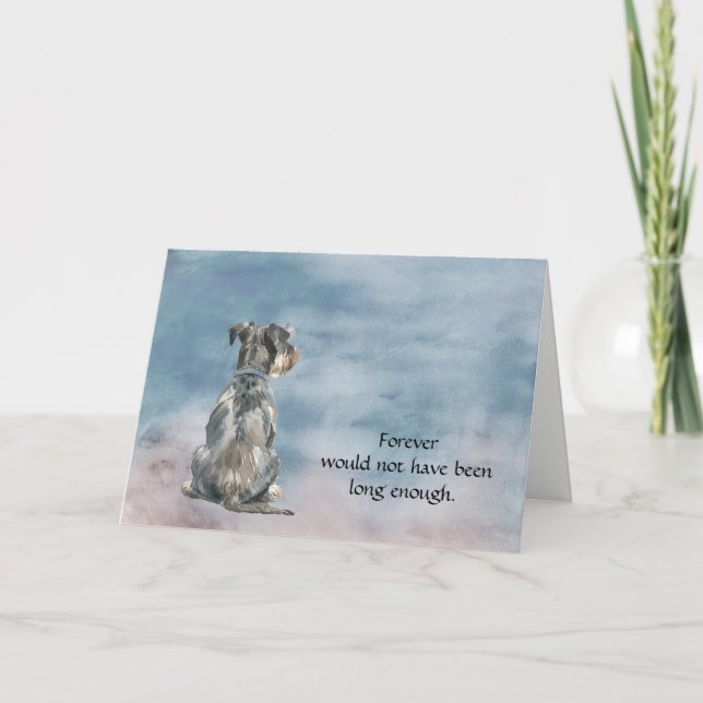 Miniature Schnauzer Terrier Dog Sympathy Card (Front)