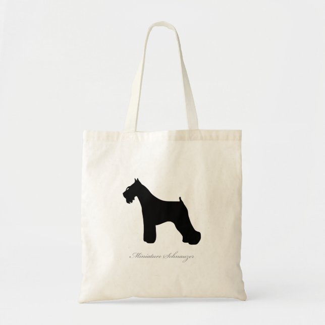 Miniature Schnauzer Tote Bag (black silhouette) (Front)