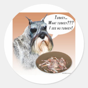 Miniature Schnauzer Turkey Classic Round Sticker