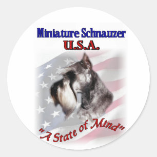 Miniature Schnauzer USA Classic Round Sticker