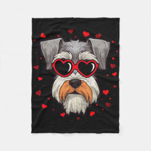 Miniature Schnauzer Valentine Heart Cute Dog Lover Fleece Blanket
