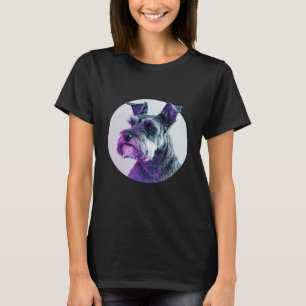 Miniature Schnauzer Vaporwave Retrowave Aesthetic T-Shirt