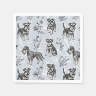 Miniature Schnauzer Vintage Toile de Jouy Napkin