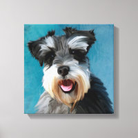 Miniature Schnauzer Water Colour Art Painting