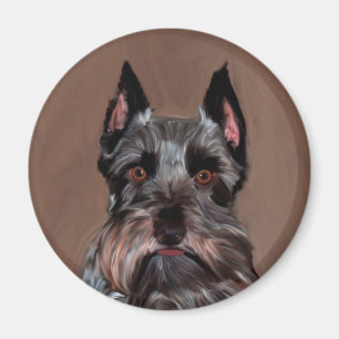 Miniature Schnauzer Water Colour Art Painting Magnet