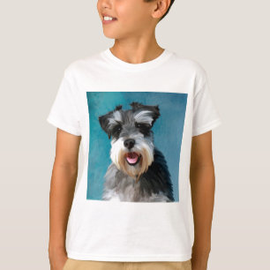 Miniature Schnauzer Water Colour Art Painting T-Shirt