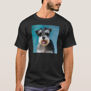 Miniature Schnauzer Water Colour Art Painting T-Shirt