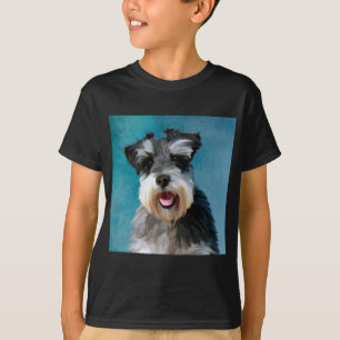 Miniature Schnauzer Water Colour Art Painting T-Shirt