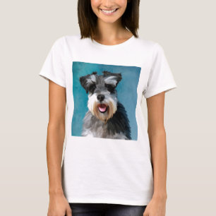 Miniature Schnauzer Water Colour Art Painting T-Shirt