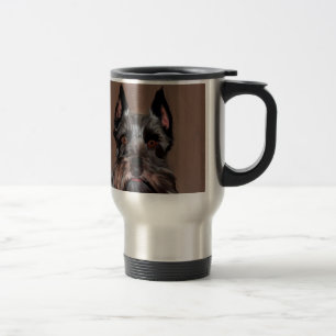 Miniature Schnauzer Water Colour Art Painting Travel Mug