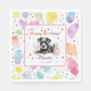 Miniature Schnauzer Watercolor Paper Napkins
