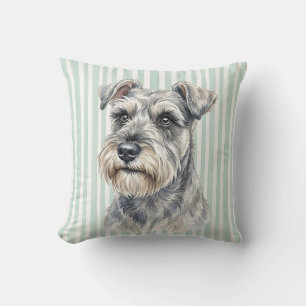 Miniature Schnauzer Watercolor Throw Pillow