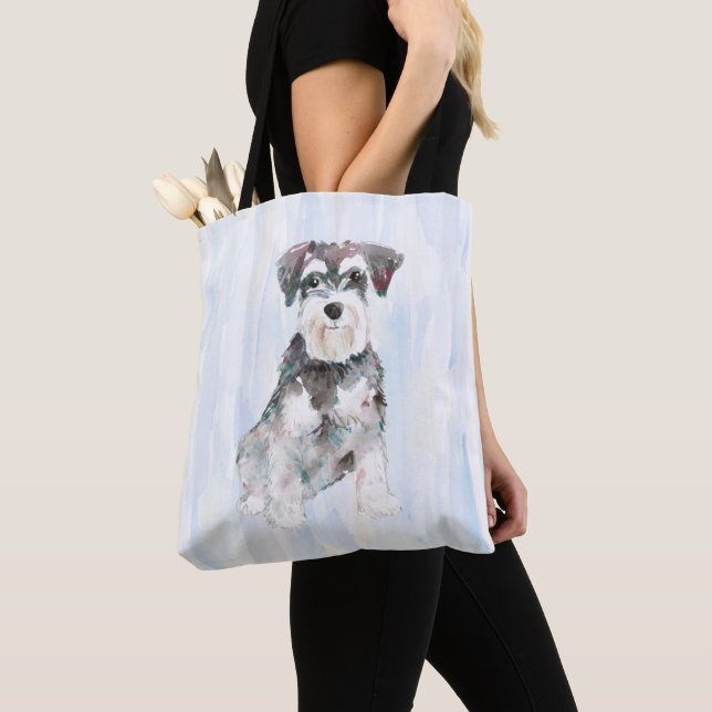 Miniature Schnauzer watercolors illustration Tote Bag (Close Up)