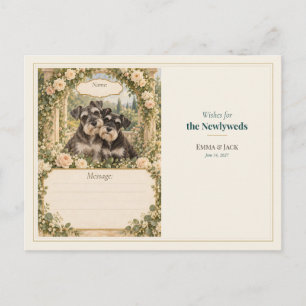Miniature Schnauzer Wedding Guest Book Wishes Postcard