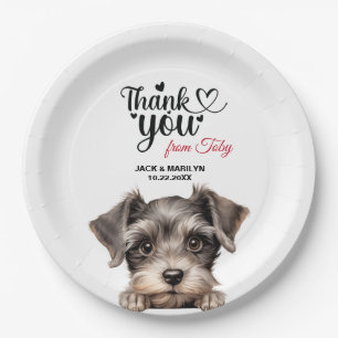 Miniature Schnauzer Wedding Thank You Paper Plate