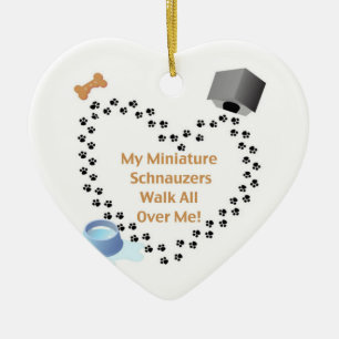 Miniature Schnauzers Ceramic Tree Decoration
