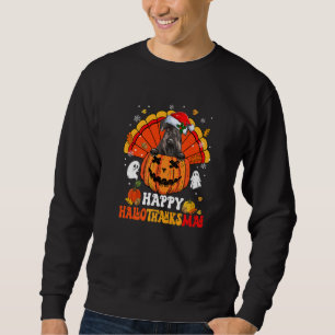 Miniature Schnauzers Dog Happy Hallothanksmas Hall Sweatshirt