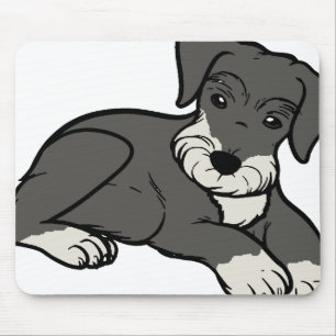 miniature schnuazuer salt and pepper cartoon mouse mat
