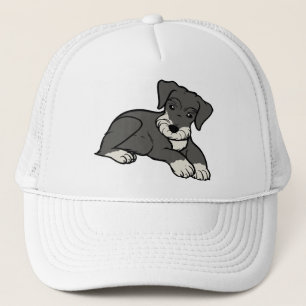 miniature schnuazuer salt and pepper cartoon trucker hat