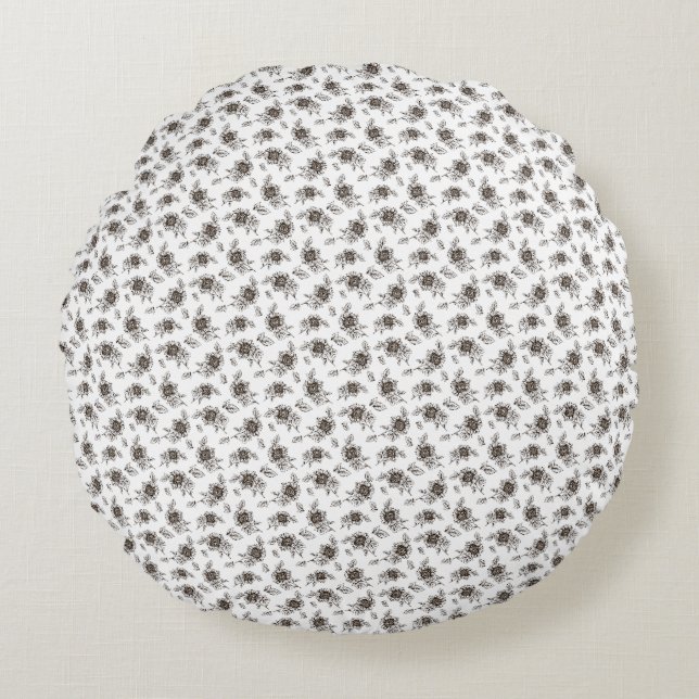 Miniature Sunflowers Pattern Round Cushion (Front)