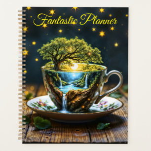 Miniature teacup wonderland colourful art planner