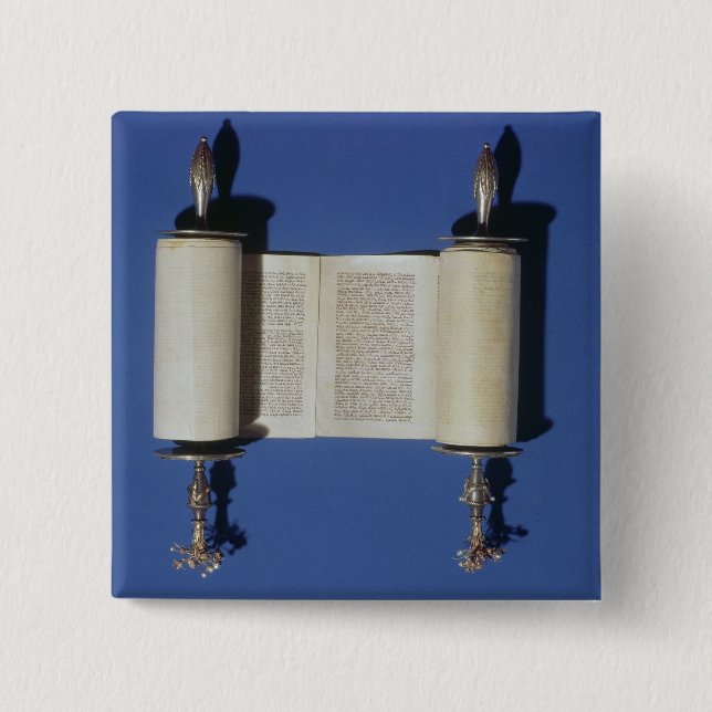 Miniature Torah Scroll, 1765 15 Cm Square Badge (Front)