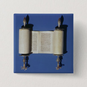 Miniature Torah Scroll, 1765 15 Cm Square Badge
