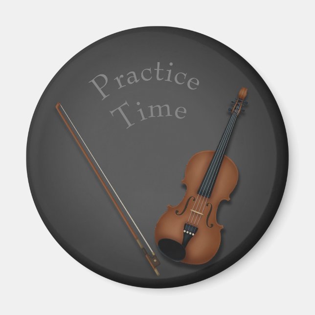 Miniature Violin & Bow Inside Personalized Magnet (Front)