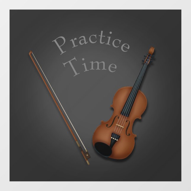 Miniature Violin & Bow Personalised Practice Room Window Cling (Sheet)