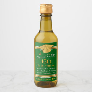 Miniature Wine Bottle Labels, Green and Gold Label