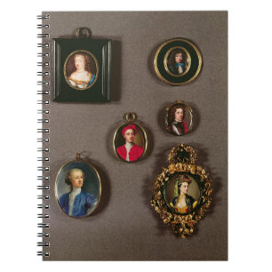 Miniatures from LtoR, TtoB: Frances Teresa Stuart, Notebook