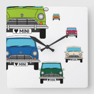 Minicar Mad Square Wall Clock