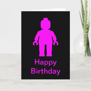 Minifig [Dark Pink] Happy Birthday Card