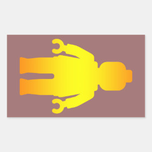 Minifig [Golden] by Customise My Minifig Rectangular Sticker