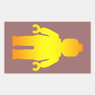 Minifig [Golden] by Customise My Minifig Rectangular Sticker