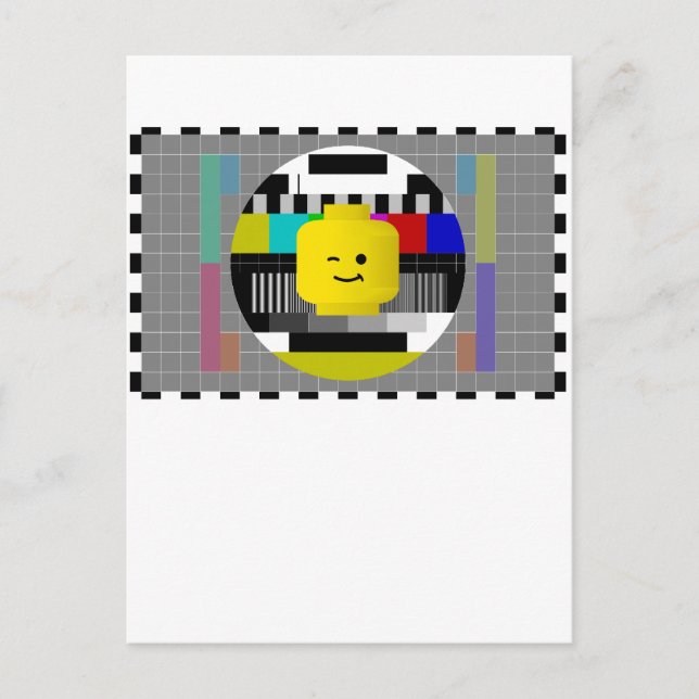 Minifig Head TV Test Transmission Postcard (Front)
