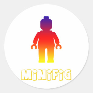 Minifig [Rainbow 2] by Customise My Minifig Classic Round Sticker
