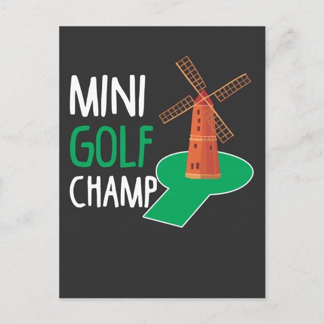 Minigolf Champ Putt Golfing Mini Golf Champion Postcard (Front)