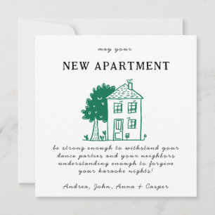 MINIIMALIST Green Congrats On Your New Apartment Holiday Card