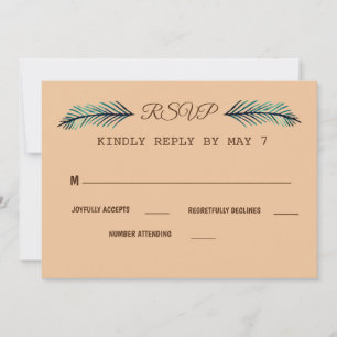 Minima l, plant  Custom  Wedding RSVP Invitation